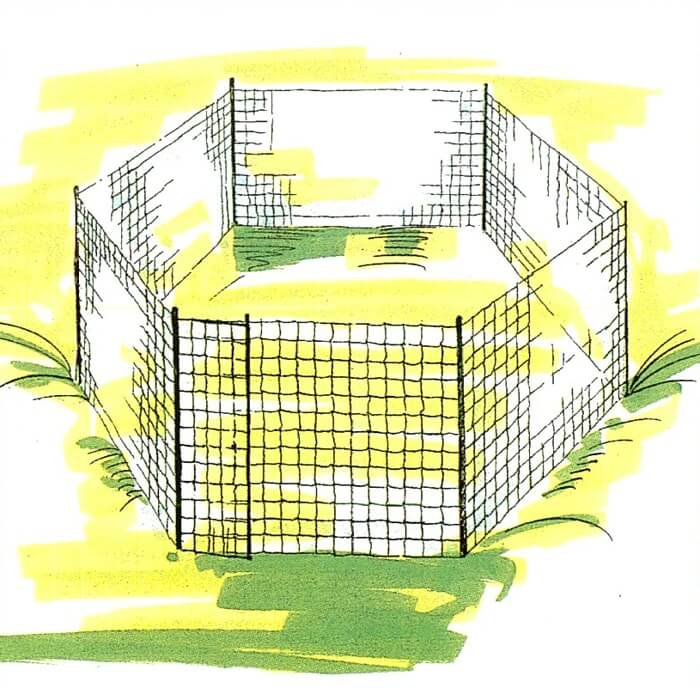 Katzengehege Eingang Detail - Teleskopstangen Aufbau